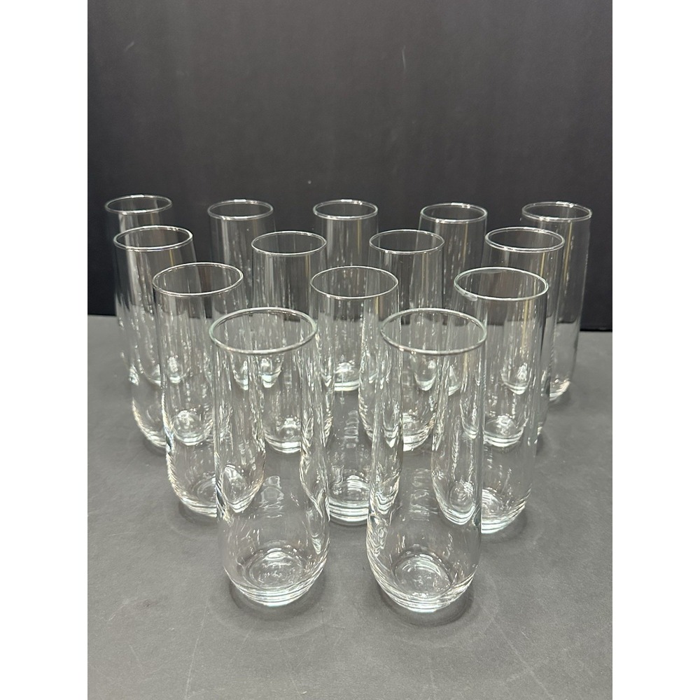 Set/14 Libbey Stemless Champagne Flute Glasses 8.5 oz Delicate‎ Wedding Shower